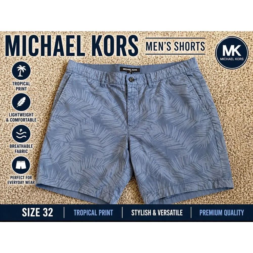 Michael Kors Men’s Shorts Size 32 Tropical Print Lightweight Casual